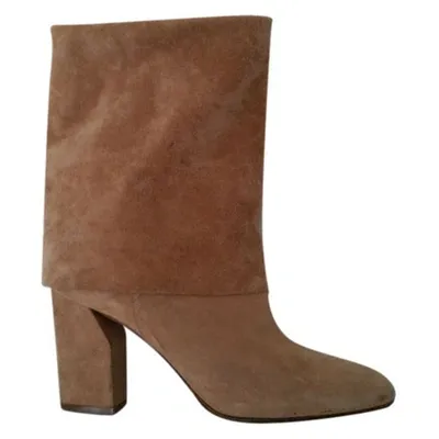 Pre-owned Casadei Boots In Camel