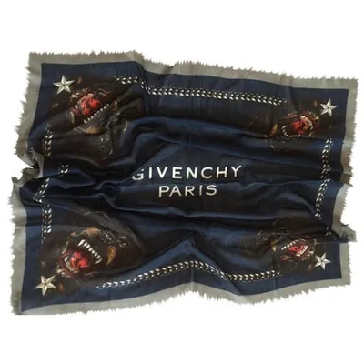 Pre-owned Givenchy Wool Neckerchief In Blue