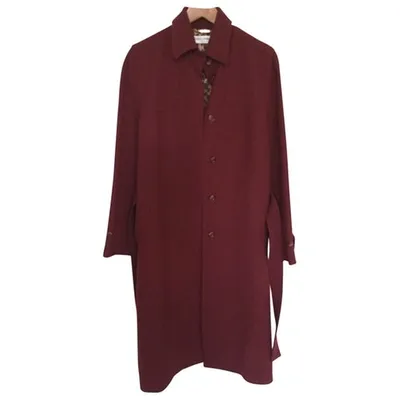 Pre-owned Dolce & Gabbana Wool Coat In Burgundy