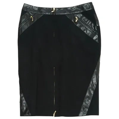 Pre-owned Versace Wool Mid-length Skirt In Black