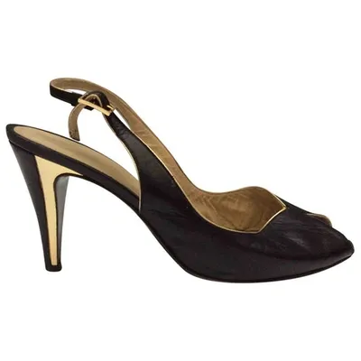 Pre-owned Bruno Magli Leather Heels In Black