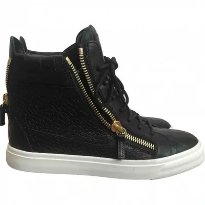 Pre-owned Giuseppe Zanotti Leather Trainers In Black