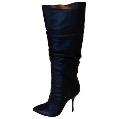 Pre-owned Giuseppe Zanotti Leather Boots In Black