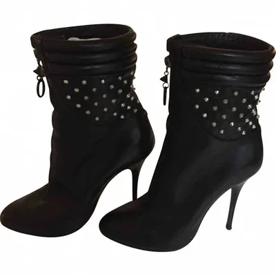 Pre-owned Giuseppe Zanotti Leather Ankle Boots In Black