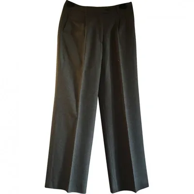 Pre-owned Tonello Wool Straight Pants In Grey