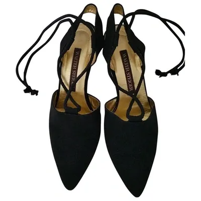 Pre-owned Walter Steiger Cloth Heels In Black