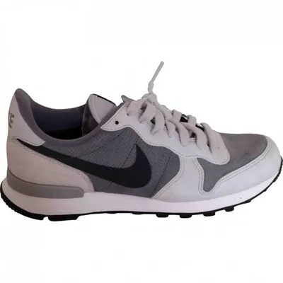 Pre-owned Nike Leather Trainers In Grey