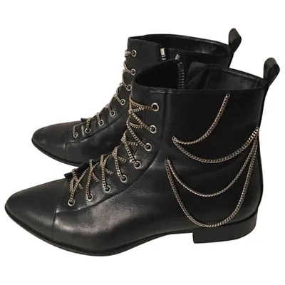 Pre-owned Giuseppe Zanotti Leather Ankle Boots In Black