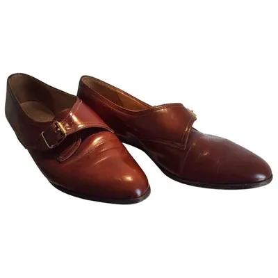 Pre-owned Church's Leather Flats In Brown