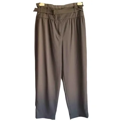 Pre-owned Kenzo Wool Carot Pants In Khaki