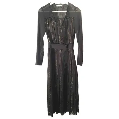 Pre-owned Sandro Maxi Dress In Black