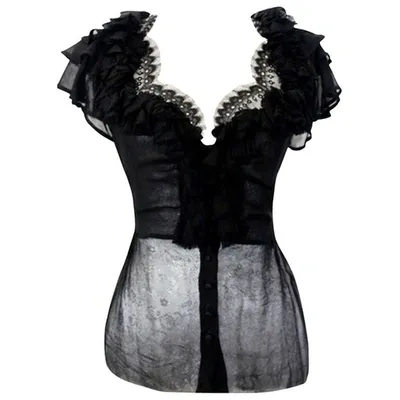 Pre-owned Robert Rodriguez Silk Vest In Black