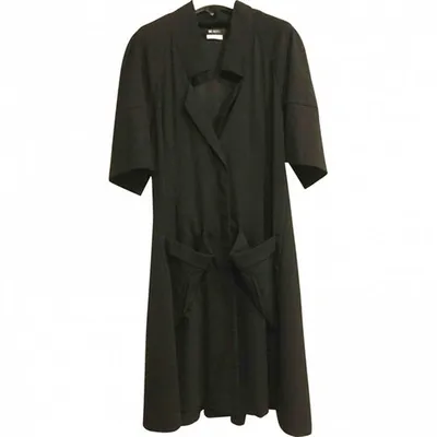 Pre-owned Karl Lagerfeld Wool Coat In Black