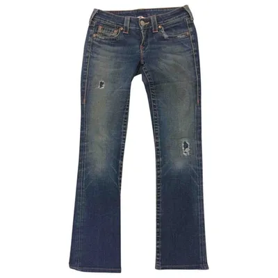 Pre-owned True Religion Straight Jeans In Blue