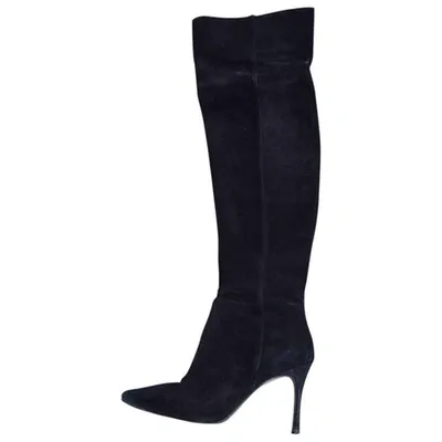 Pre-owned Carolina Herrera Riding Boots In Black