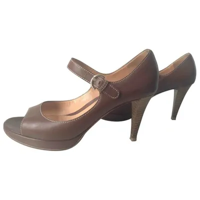 Pre-owned Sergio Rossi Leather Heels In Brown