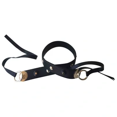 Pre-owned Saint Laurent Leather Belt In Black