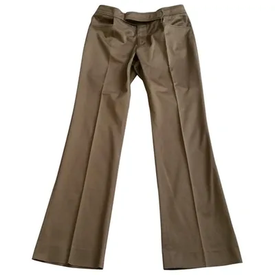 Pre-owned Gucci Straight Pants In Beige