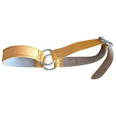 Pre-owned Dolce & Gabbana Leather Belt In Yellow