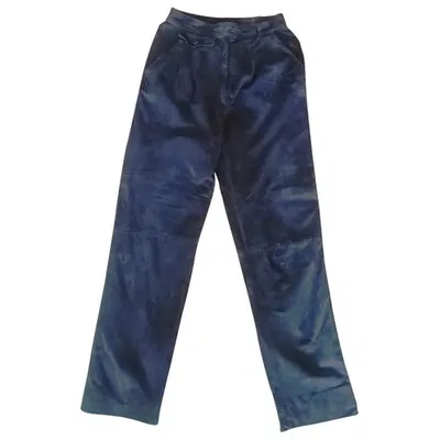 Pre-owned Gucci Straight Pants In Blue