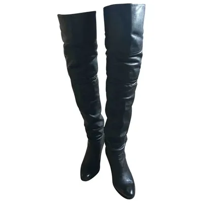 Pre-owned Jimmy Choo Leather Boots In Black