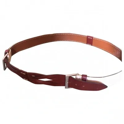 Pre-owned Max Mara Leather Belt In Brown