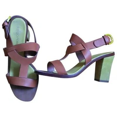 Pre-owned Sergio Rossi Leather Sandals In Brown