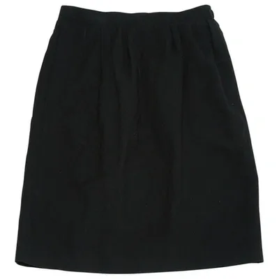 Pre-owned Lanvin Wool Mid-length Skirt In Black