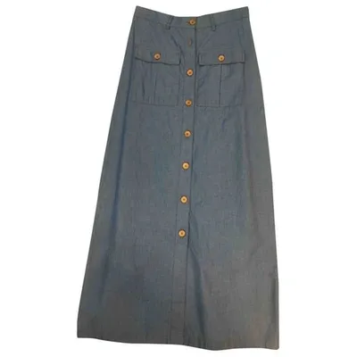 Pre-owned Merci Maxi Skirt In Blue