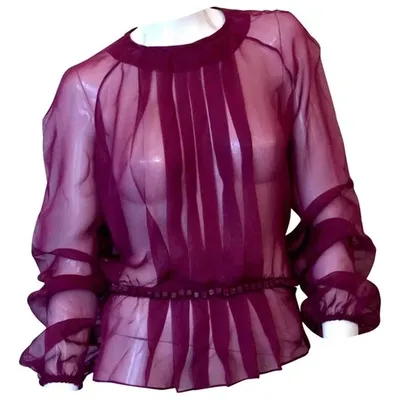 Pre-owned Valentino Silk Blouse In Burgundy