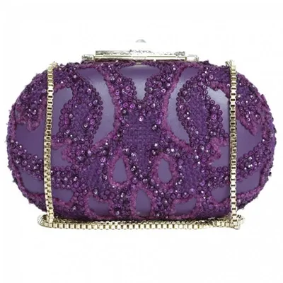 Pre-owned Elie Saab Cloth Handbag In Purple