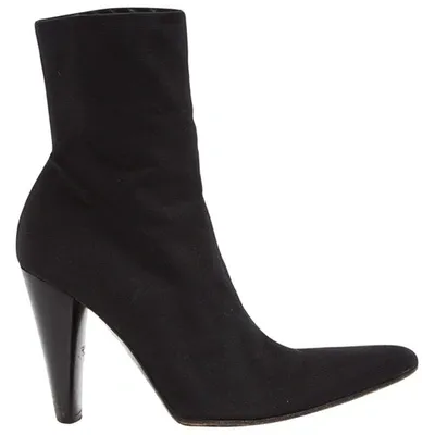 Pre-owned Sergio Rossi Ankle Boots In Black