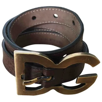 Pre-owned Dolce & Gabbana Leather Belt In Brown