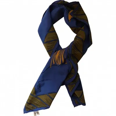 Pre-owned Lanvin Silk Neckerchief In Blue