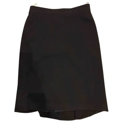 Pre-owned Givenchy Wool Mid-length Skirt In Black