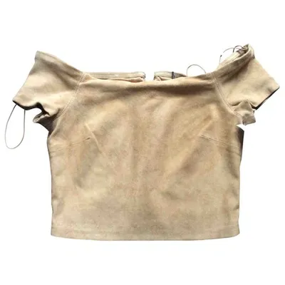 Pre-owned Alice And Olivia Camel Suede Top