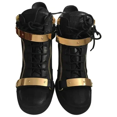 Pre-owned Giuseppe Zanotti Leather Biker Boots In Black