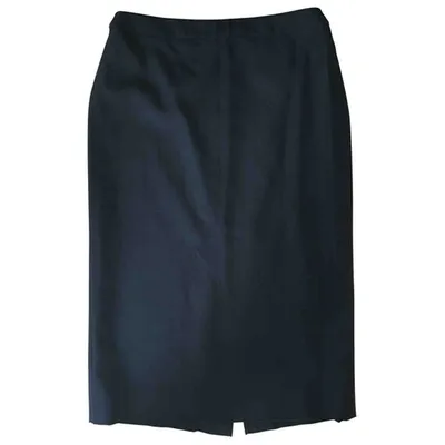 Pre-owned Givenchy Wool Mid-length Skirt In Black