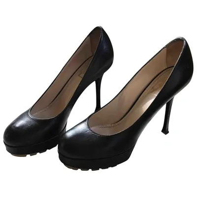 Pre-owned Saint Laurent Leather Heels In Black