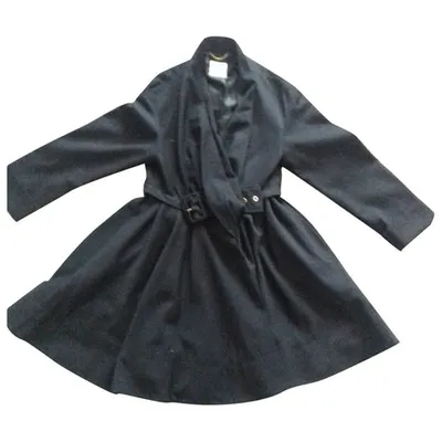 Pre-owned Moschino Wool Coat In Black