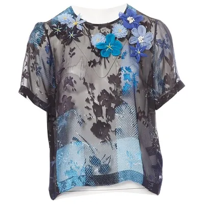 Pre-owned Preen By Thornton Bregazzi Silk Top In Blue