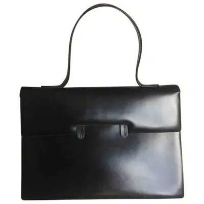 Pre-owned Delvaux Leather Handbag In Black