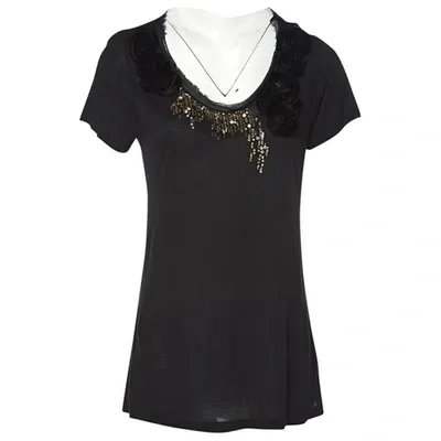 Pre-owned Valentino Black Viscose Top