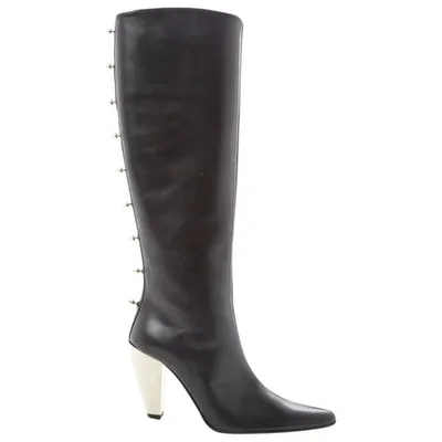 Pre-owned Walter Steiger Leather Boots In Black