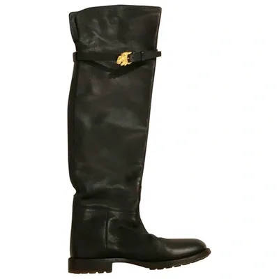 Pre-owned Valentino Garavani Leather Boots In Black