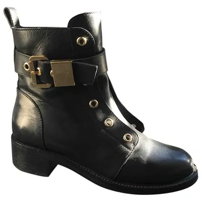 Pre-owned Giuseppe Zanotti Leather Ankle Boots In Black