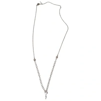 Pre-owned Swarovski Crystal Long Necklace In Silver