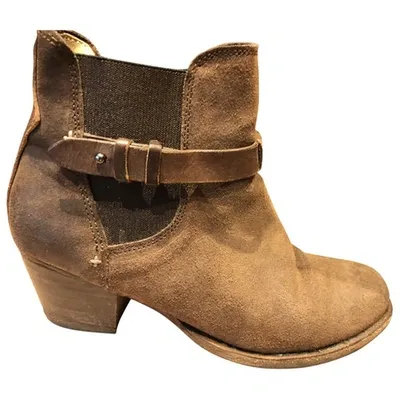 Pre-owned Rag & Bone Leather Ankle Boots In Brown