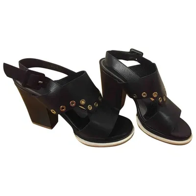 Pre-owned Robert Clergerie Leather Sandals In Black