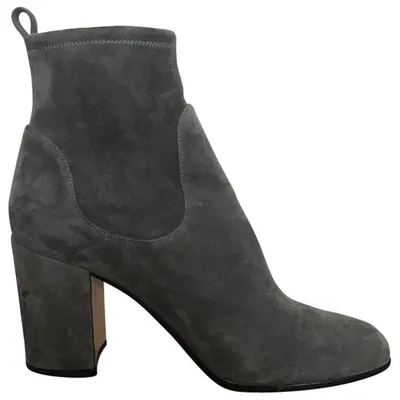 Pre-owned Gianvito Rossi Ankle Boots In Grey